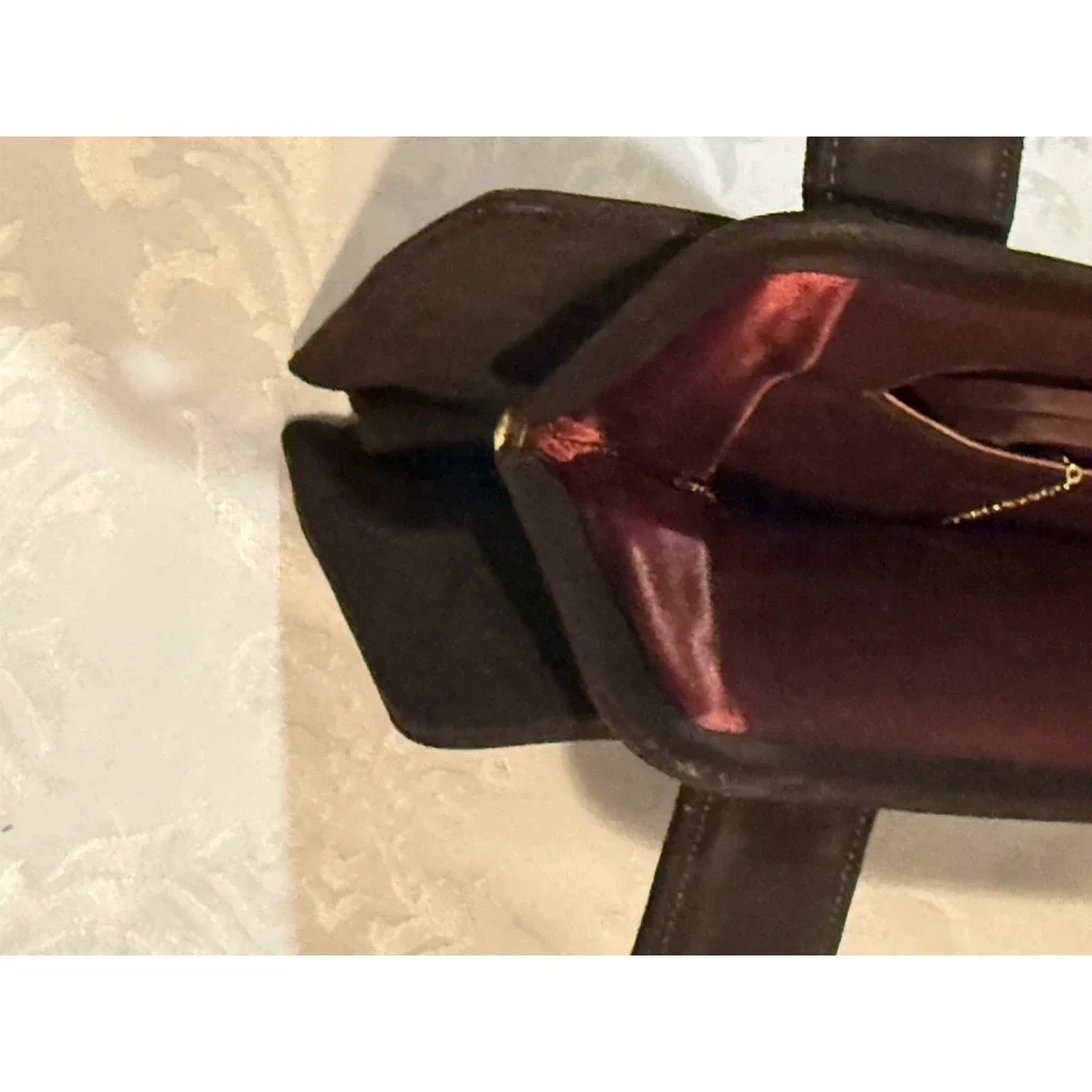 Vintage Koret Koretolope D Brown Kid Suede cut-out top handle Silk Coin‎ Bag
